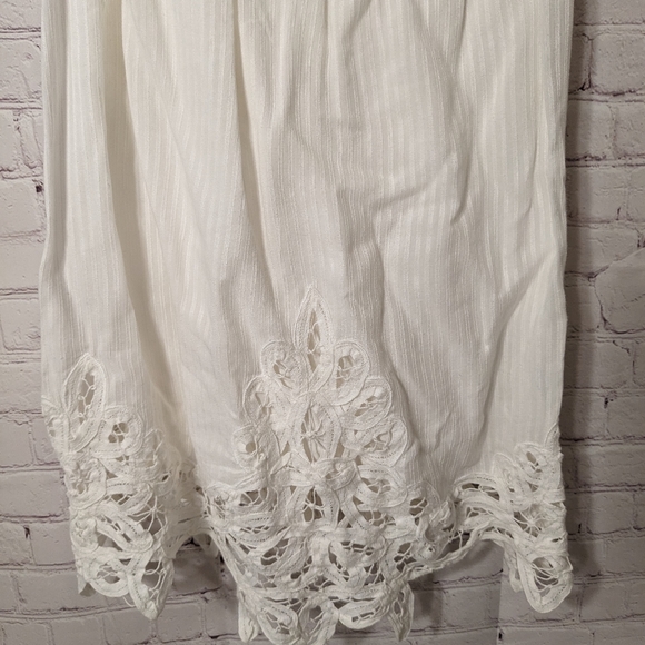 Abercrombie & Fitch LaceTrim Sheer Back Viscose-Cotton White Dress Small EuC - Picture 8 of 15